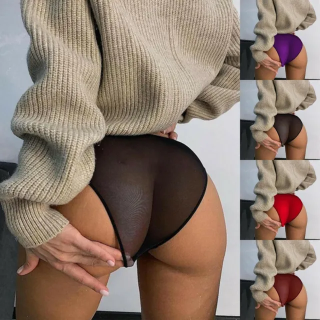 WOMENS SEE THROUGH Mesh Briefs Ladies Underwear Knickers Sexy Panties  Nightwear £4.69 - PicClick UK