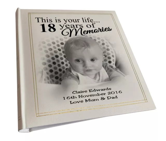 Personalised 18th Birthday photo album, Keepsake photo book, 200 x 7x5" photos.