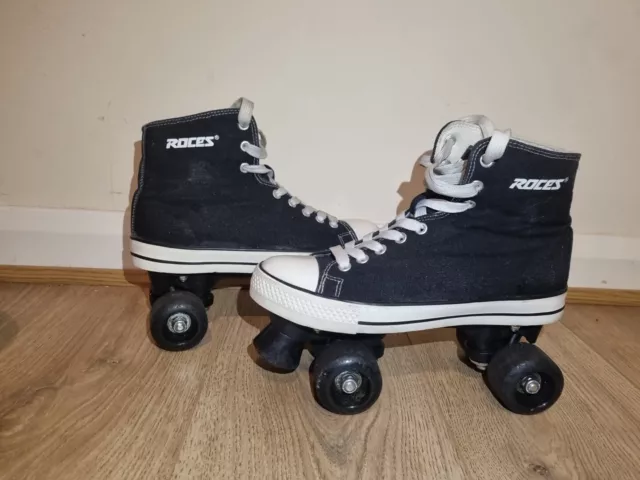 Roces Chuck Classic Quad Roller Skates Black White Junior Size UK 5 Converse