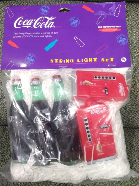 Coca Cola Christmas String Lights 10 Bottles Covers Vending Machines