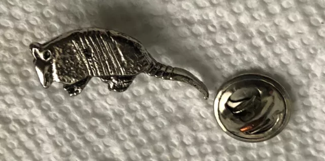 Armadillo Silver Tone Animal PIN