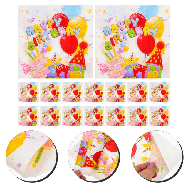 20 hojas de fiesta - dibujos animados - servilletas adorables servilletas coloridas