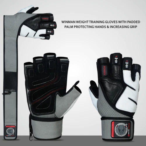 Weight Lifting Gloves Gym Genuine Leather Training Bodybuilding Fitness Workout