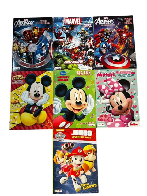 Disney mickey & minnie  paw patrol marvel avengers coloring books selection New