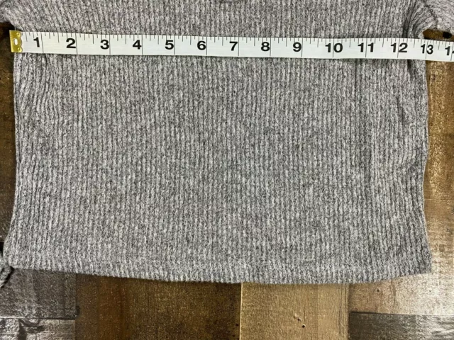 True Craft Shirt Girls Shirt Medium Gray Long Sleeve Ribbed Henley Casual Top 3