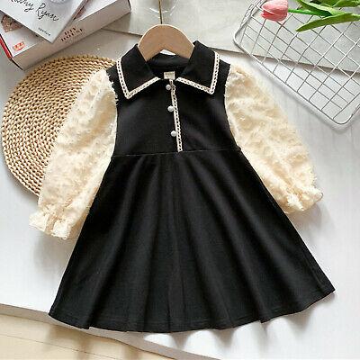 Flower Girls Baby Kids Toddler Long Sleeve Casual Wedding Party Princess Dresses