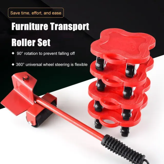 5pcs Furniture Moving Transport Lifter Heavy Object Handling Tool Mover Roller