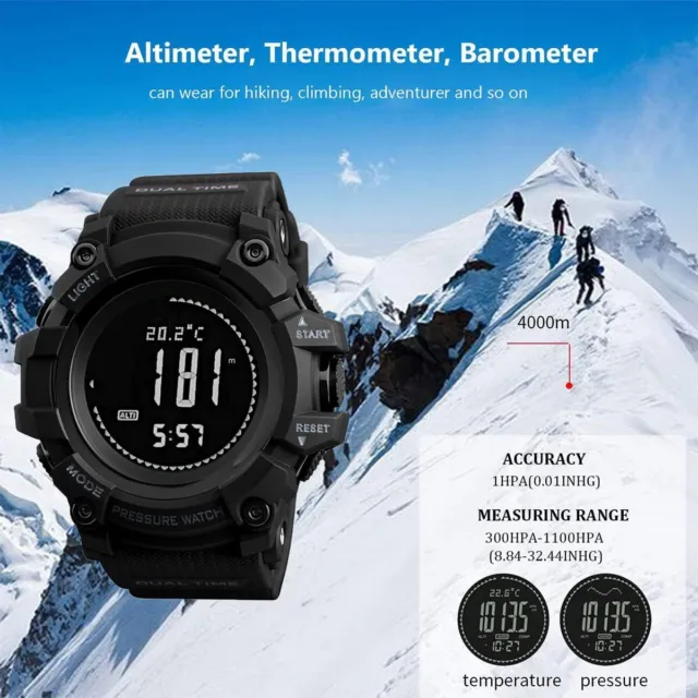 Outdoors Sport Compass Altimeter Barometer Thermometer Temp Military Army Watch 3