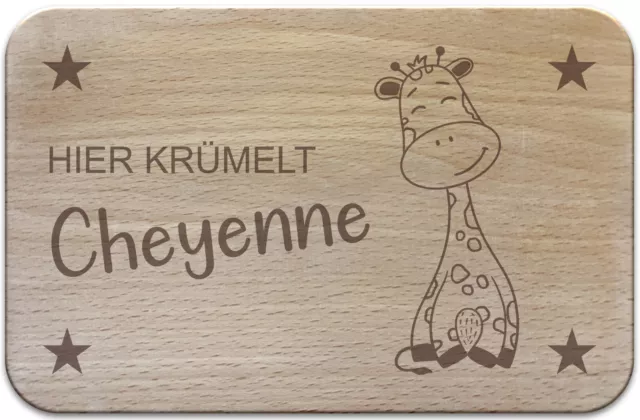 Frühstücksbrett personalisiert Gravur Frühstücksbrettchen Kinder (Name & Motiv)