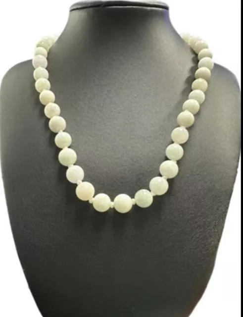 Natural Jade 18" Hand Knotted Sterling Silver - Hand Knotted Natural Jade