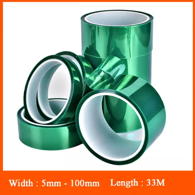 33 Meter Green Polyester Tape High Temp Masking Tape, Powder Coating, Adhesive