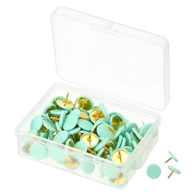 Pressione Spille,100pz Plastica Rotondità Oro Acciaio Punta,Verde