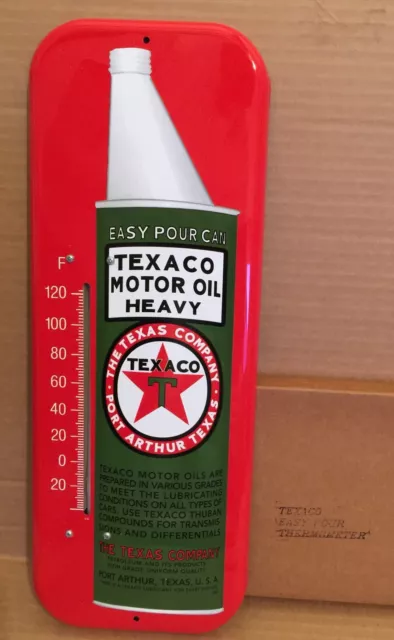 new in box Easy Pour Can Heavy Texaco Motor oil Thermometer 1998