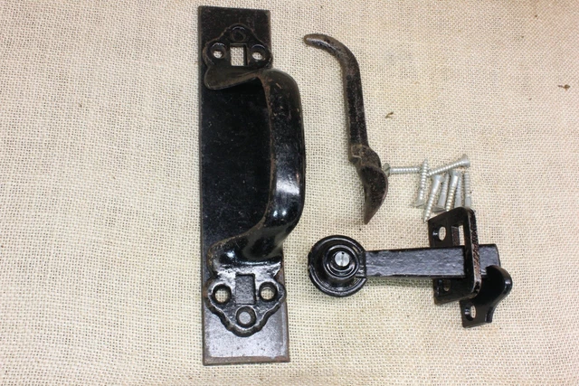 Old Thumb Latch Offset Handle Pull Backplate Barn Door Farmhouse Cottage Vintage