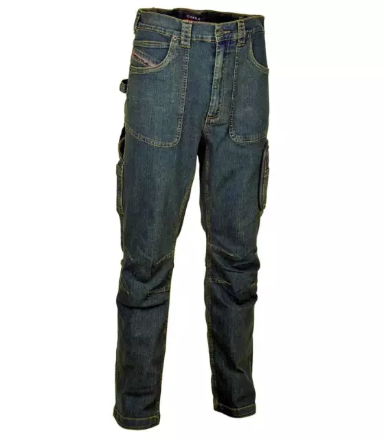 Pantaloni jeans da lavoro elasticizzati COFRA BARCELONA multitasche in denim