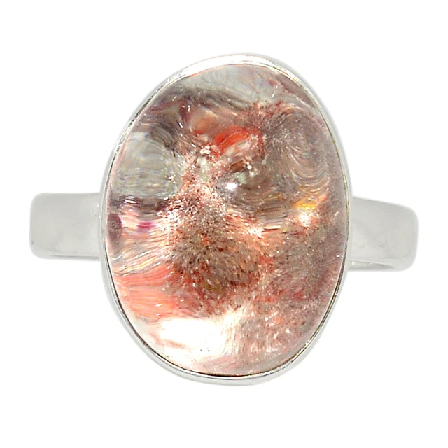 Treated Red Ghost Phantom Lodolite 925 Silver Jewelry Rings.9 ALLR-16650