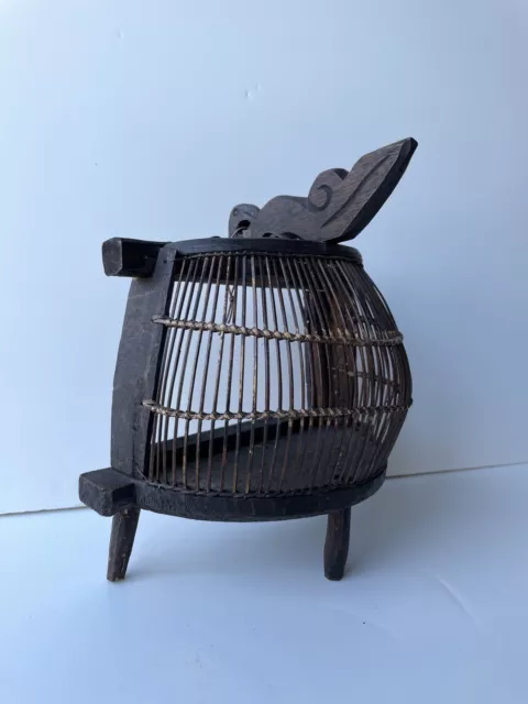 Birdcage Bamboo Sasak Praya Lombok Asia Indonesian Tribal Sculpture Vintage Bali