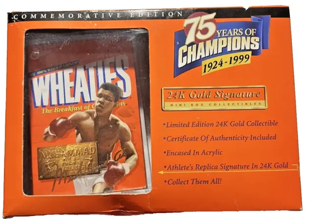 Muhammad Ali ~24K Gold Signature~ Wheaties Mini Box Collectible Boxing King Gift