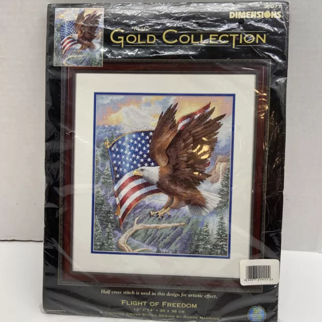 Dimensions Gold Collection Flight of Freedom Patriotic Eagle Flag Kit