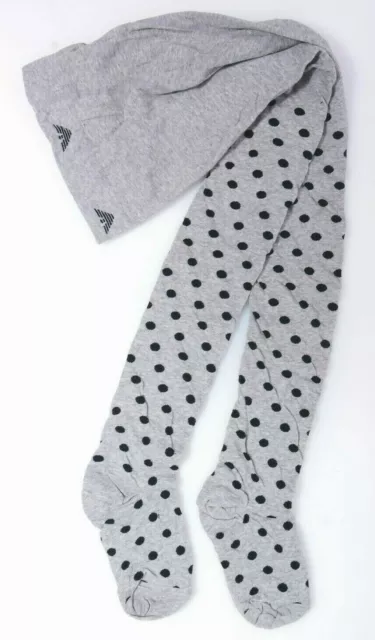 ARMANI JUNIOR Girls Tights Kid Child Soft Cotton Warm Full Foot Design RRP £65