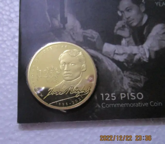 2022 Philippines Jose Rizal 125 piso Commemorative coin uncirculated carded
