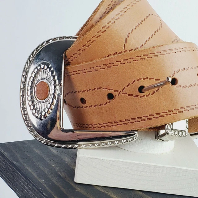 Vintage Revcor Blonde Leather Belt Sz S MUST SEE!