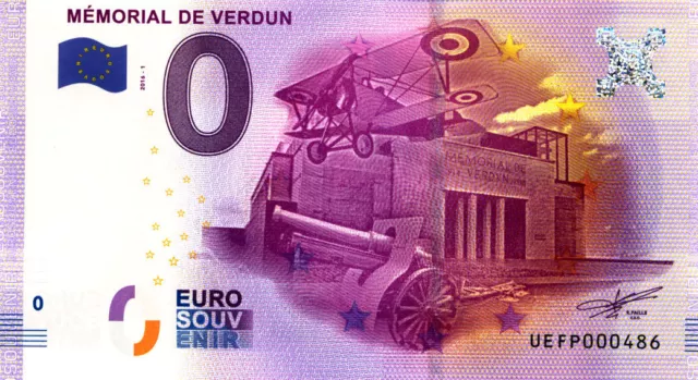 55 VERDUN Mémorial, 2016, Billet 0 € Souvenir