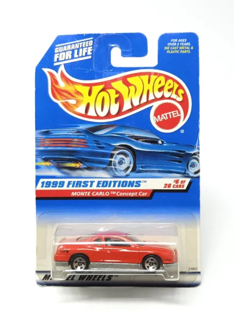 1999 Hot Wheels #910 First Editions 6/26 MONTE CARLO CONCEPT CAR Enamel Red NEW