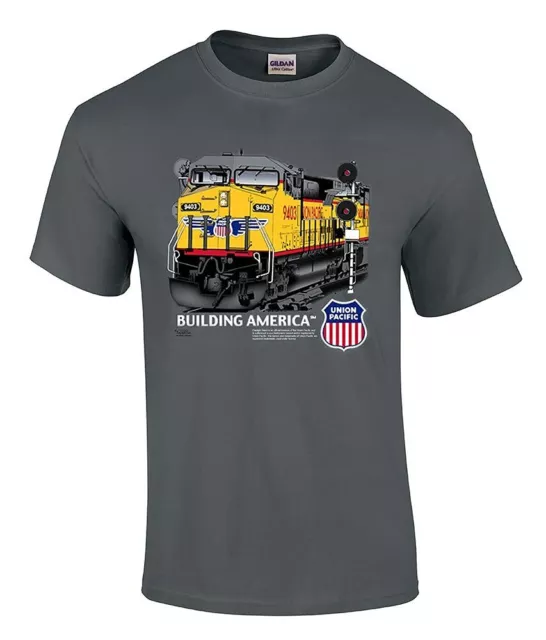 Union Pacific Building America C44-9W Train Authentic Railroad T-Shirt [20005]