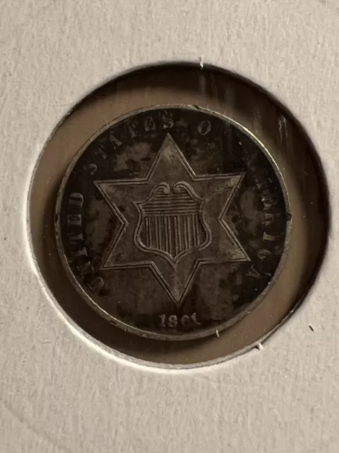 1861 3c Three Cent Silver