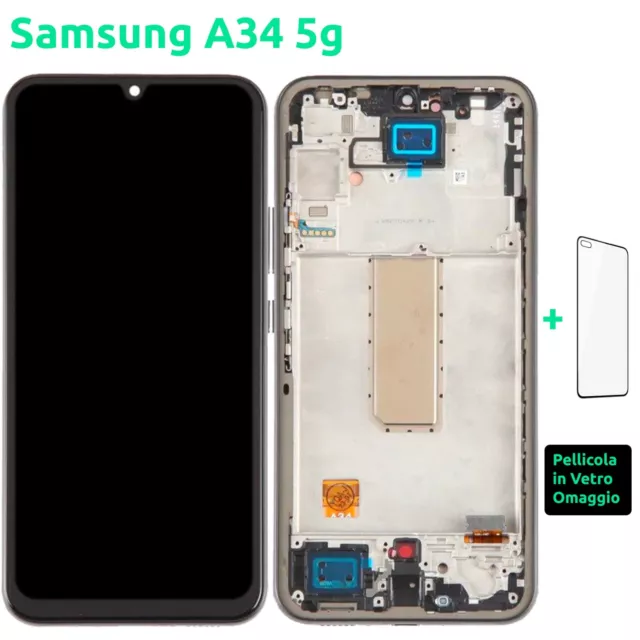 Display Lcd Frame Samsung Galaxy A34 5G Sm-A346B Schermo Oled Touch Screen Vetro