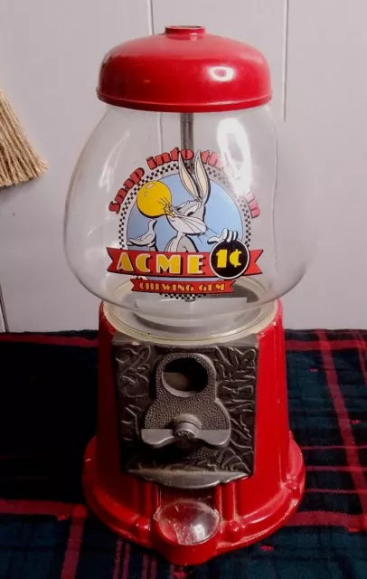 Vintage 1993 Bugs Bunny ACME Chewing Glass Gum Gumball Machine Warner Bros