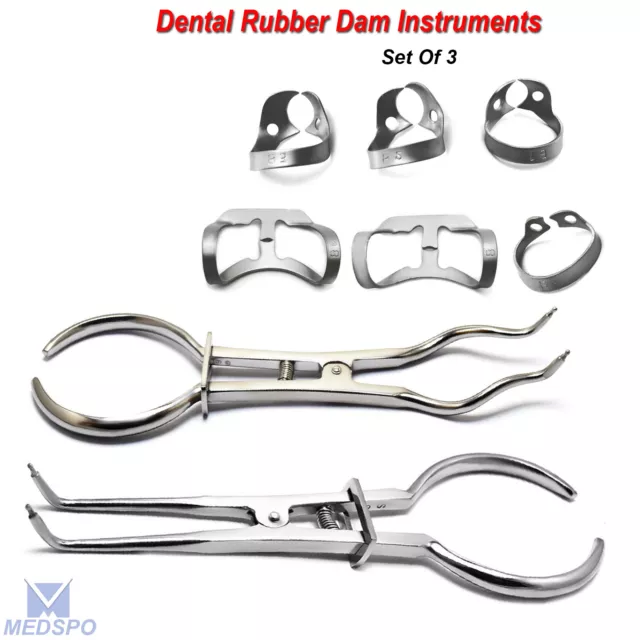 Dental Rubber Dam Instruments Kit Brinker Clamps Endodontics Instruments New