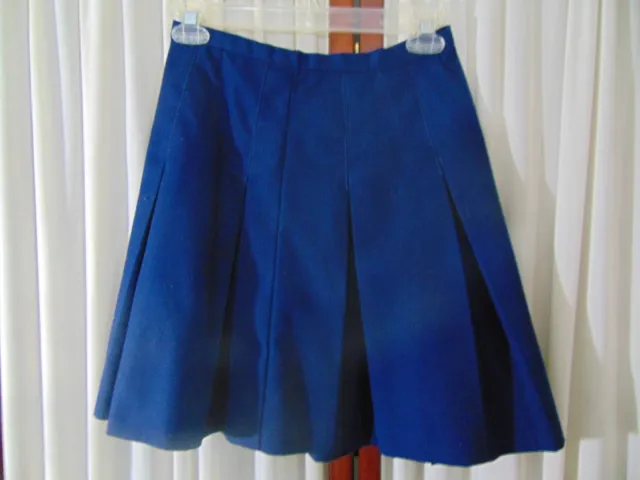 1960s Girl's Pleated Skirt-Navy Blue-Waist 24"- "Perma-Prest"- VG- CLASSIC- SALE