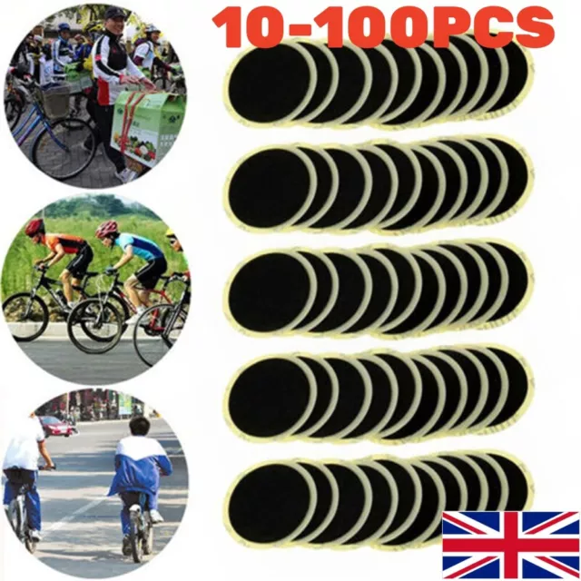 100X Self-Adhesive Glueless Bike Puncture Repair Patches Inner Tube Tyre Kits,UK