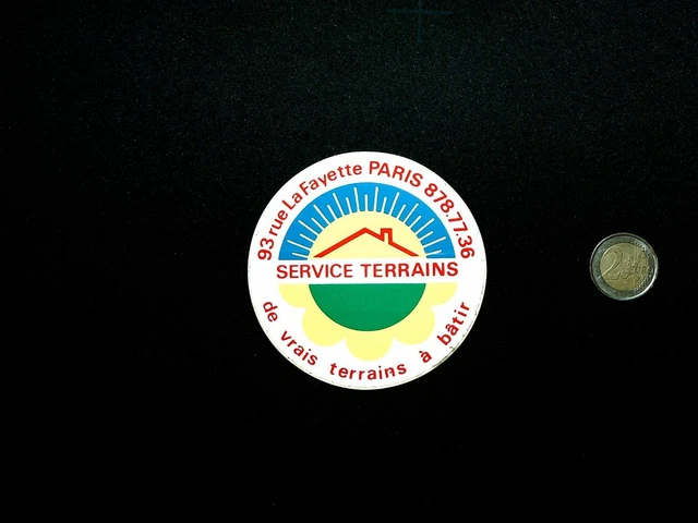 Autocollant sticker SERVICE TERRAINS A BATIR