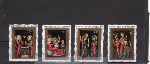 Dahomey 1970 Christmas Paintings Set Of 4 Stamps Mnh