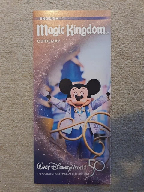 WALT DISNEY WORLD 50th Anniversary Park Map Magic Kingdom £1.95 ...
