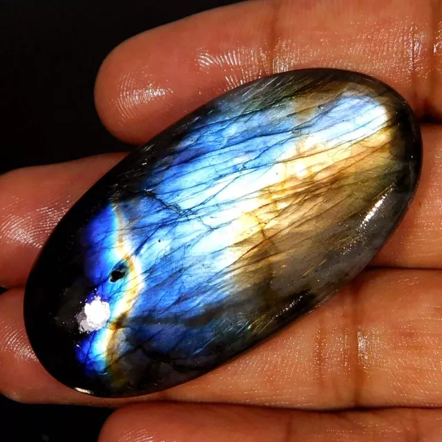 95.85Cts. NATURAL Purple Spectrolite LABRADORITE Oval Cabochon Loose Gemstone