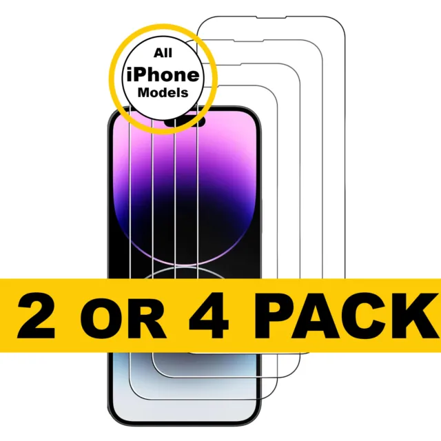 Tempered Glass Screen Protector for iPhone 15 14 13 12 11 XR SE 22 Pro Max Mini