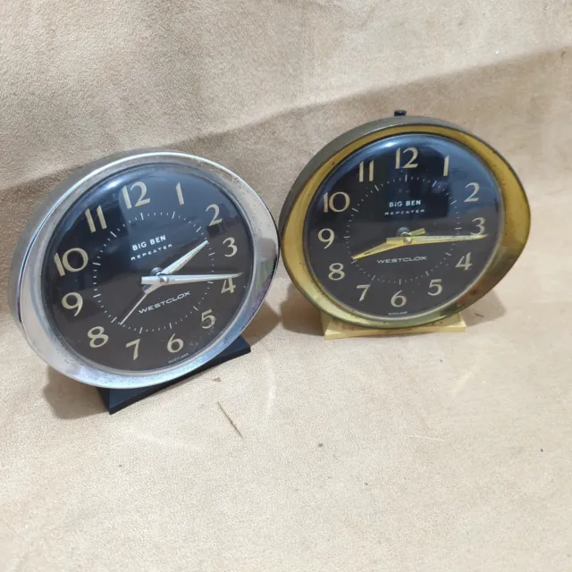 2 x Vintage Westclox Big Ben Repeater Alarm Clock