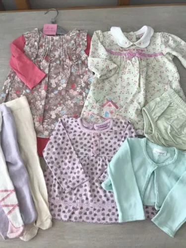 Baby Girl Dresses and Tights Clothes Bundle aged 3-6 months (gp36)