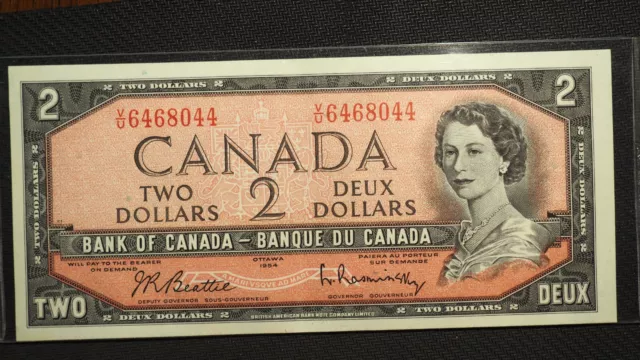 1954 Bank Of Canada Two Dollar**Nice   Note** Free Shipping 0810