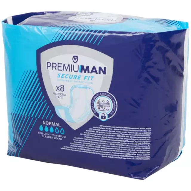 8 Protections Absorbantes Homme Incontinence urinaire niveau 3