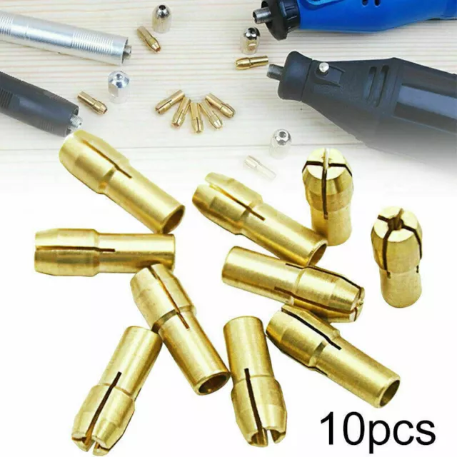 10 x Brass Drill Chuck Collet Bit For Dremel Rotary Tools Adapter 0.5mm-3.2mm