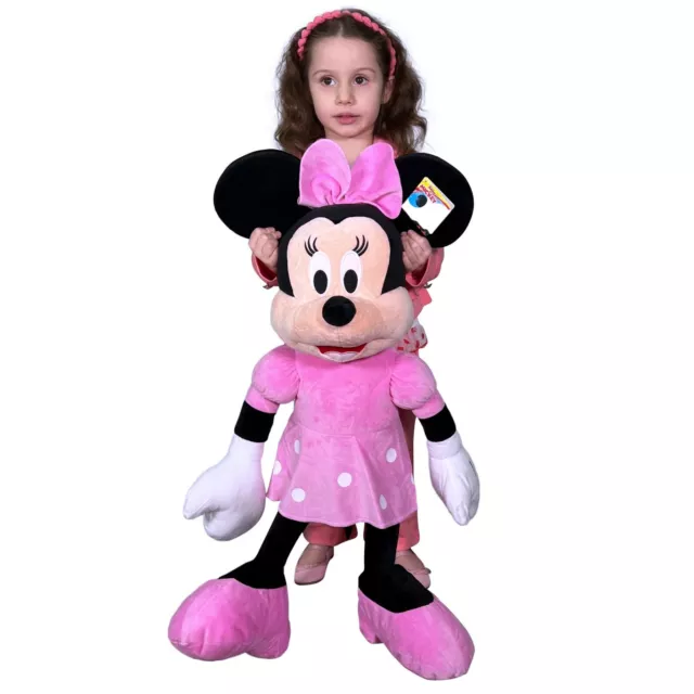 Peluche 85cm Disney Minnie Mouse Classica Rosa Originale Ragazza Bambina