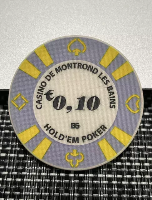 Rare $0.10 Casino De Montrond Les Bains France Jeton Poker Chip (((Unlisted)))