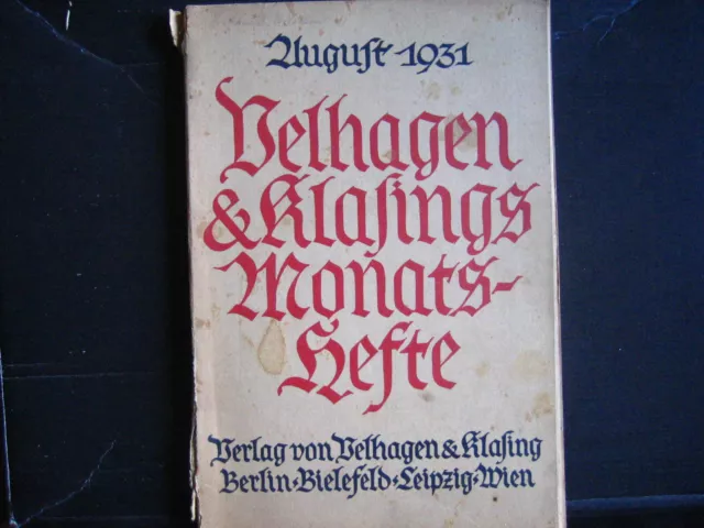 Velhagen & Klasings Monatshefte - August 1931.