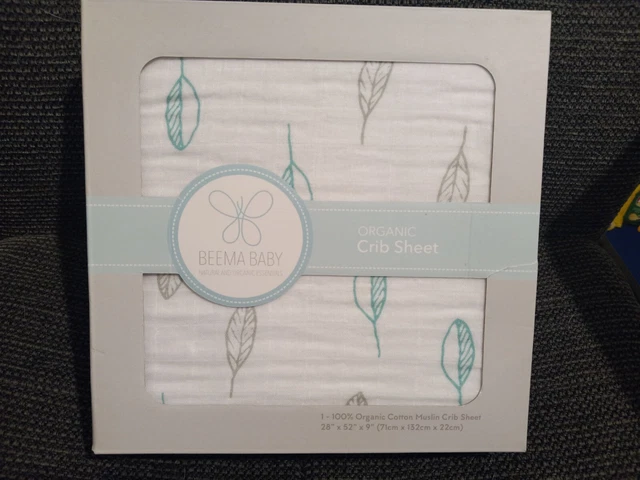 NEW Beema Baby Organic Cotton Muslin Newborn  Cribsheet Unisex Shower Gift