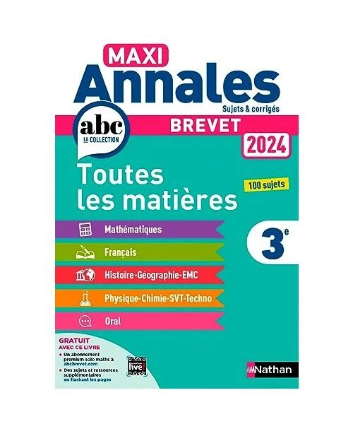 MAXI ANNALES BREVET 2024 Corrigé Sujets et corrigés, Feugère, Carole